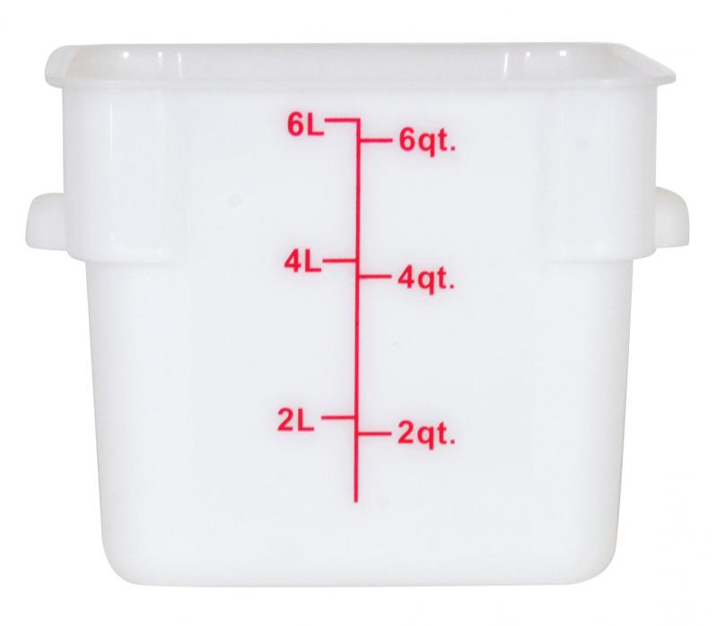 6-QT Polypropylene White Square Food Storage Container